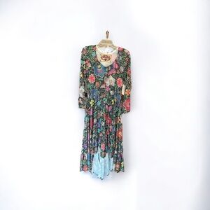 NWT Amma High Low Hem Maxi Dress Folk Design Size L